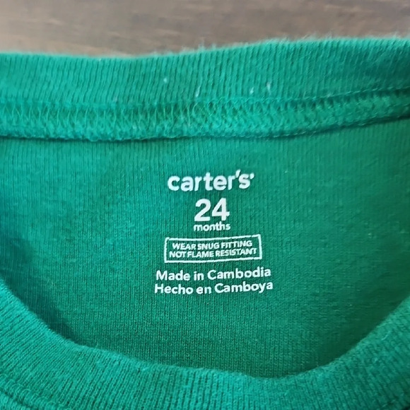 Carter's Green "Daddy's Champion" Football Pajama Set 24M - Picture 5 of 10